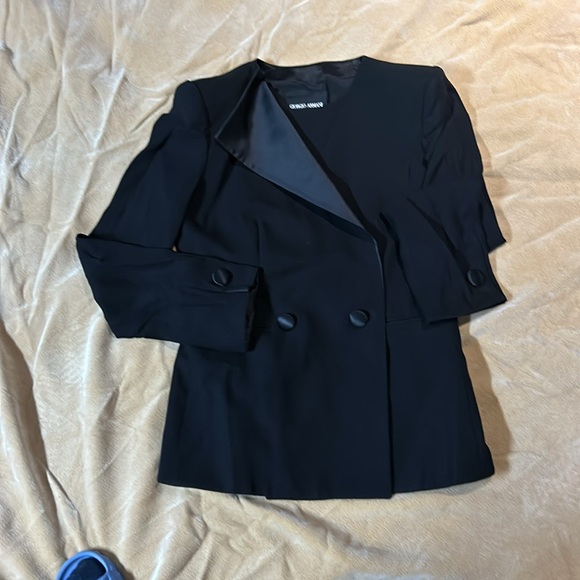 fitted jacket with satin buttons and trim - Picture 2 of 2